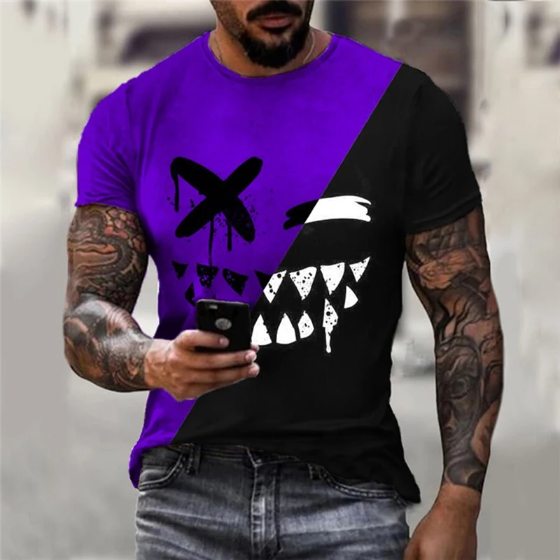 designer t shirts New 2021 Summer 3D Printing Magic Smile Men's And Women's Casual Fashion Round Neck Hip Hop Short Sleeve T-Shirt 130-5XL cool shirts for men