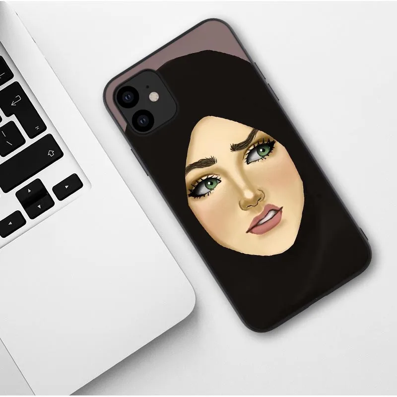 TPU Luxury Woman In Hijab Face Muslim Islamic Bible faith Gril Soft Case For iPhone 11 Pro Max 6 6s 7 8 Plus XS XR X Xs Max Cover - Цвет: TPU