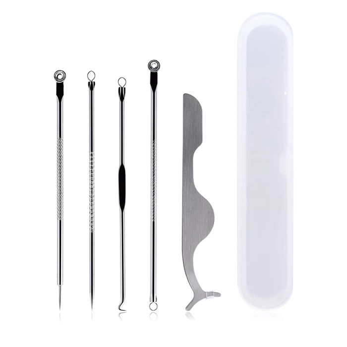 Acne Needles Set Blackhead Remover with Eyelash Clip Portable Makeup Tool for Women JS11