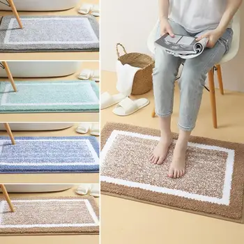 

40x60cm Home Bath Mat Non-slip Bathroom Carpet Soft Coral Fleece Memory Foam Rug Mat Kitchen Toilet Floor Decoration Rug