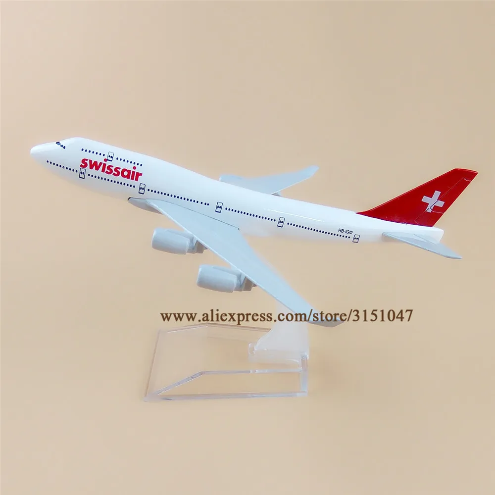Сплав металла Swiss Air B747 Airlines модель самолета Swissair Boeing 747 400 Airways Стенд самолет дети