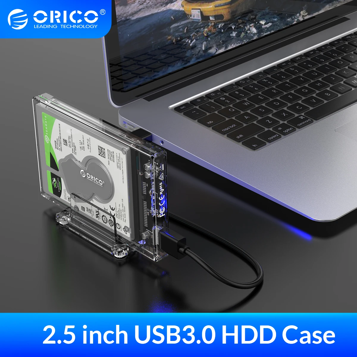 external hdd box 2.5 ORICO HDD Case 2.5'' SATA to USB 3.0 Transparent HDD Enclosure with Stand for SSD Disk HDD Box HD External Hard Disk Case 4TB ssd hard disk box