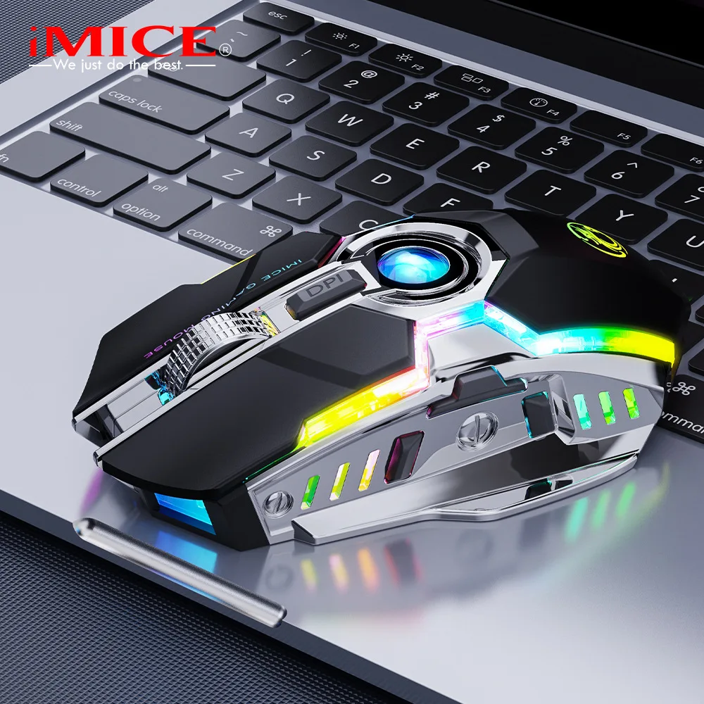 

Wireless Mouse Gaming Mouse Gamer Computer Mouse Silent Rechargeable USB Mause 7 Keys LED Backlit Mice For PC Laptop Game