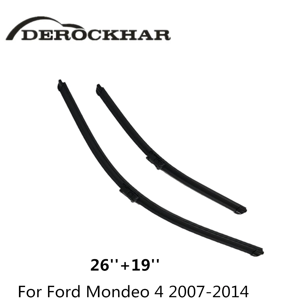 DEROCKHAR 2 шт. 2"+ 19" Мягкие резиновые безкаркасные Bracketless ветровое стекло для Ford Mondeo 4 2007- гибридный двойной стеклоочиститель