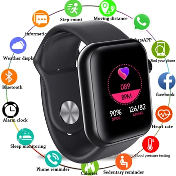 

2020 Smart Watch Men Blood Pressure Waterproof Smartwatch Women Heart Rate Push Message Fitness Tracker Watches For Android IOS