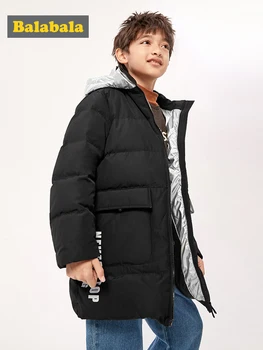 

Boys down jacket 2019 new winter warm hooded long fashion sports children's duck jacket windbreak coat