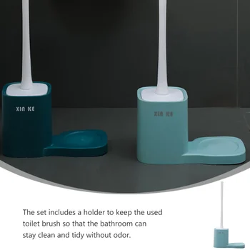 

2PCS Long Handle Toilet Brushes Soft-bristled Toilet Brush No Punching Hanging Cleaning Brush Toilet Draining Brush with Base fo