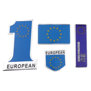 

3D metal European Union EU Flag Emblem Badge Car Styling Sticker Motorcycle Decal Accessories for Audi BMW Benz Citroen Skoda