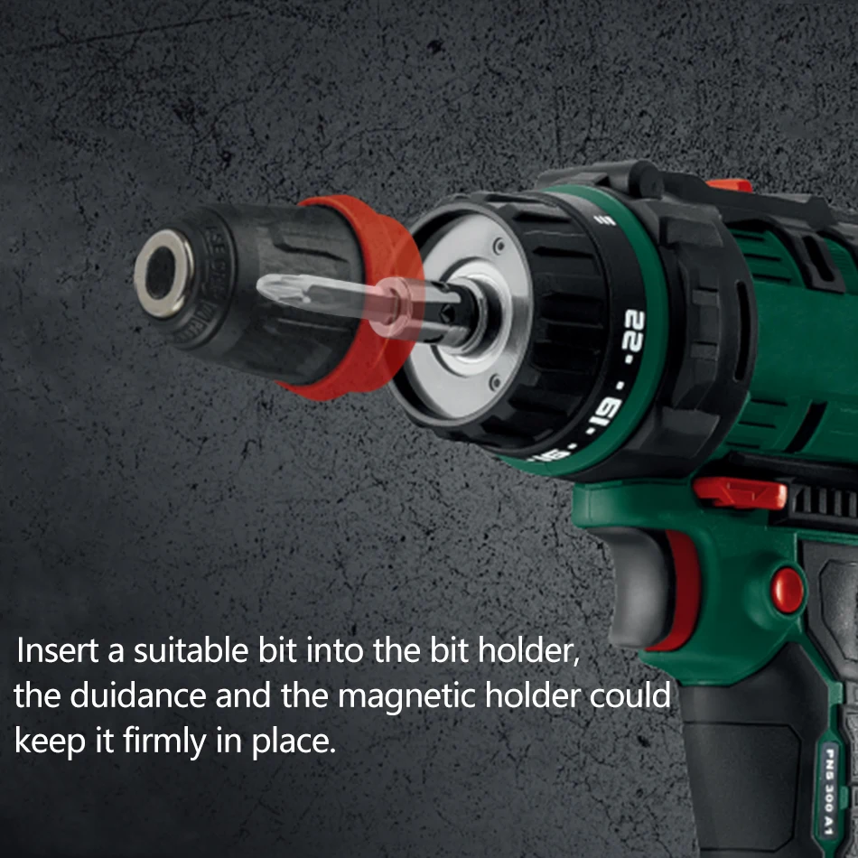  40N.m 300W Electric Power Drill Screwdriver 2-speed Torque Driver Handheld Impact Drill Tool with Q