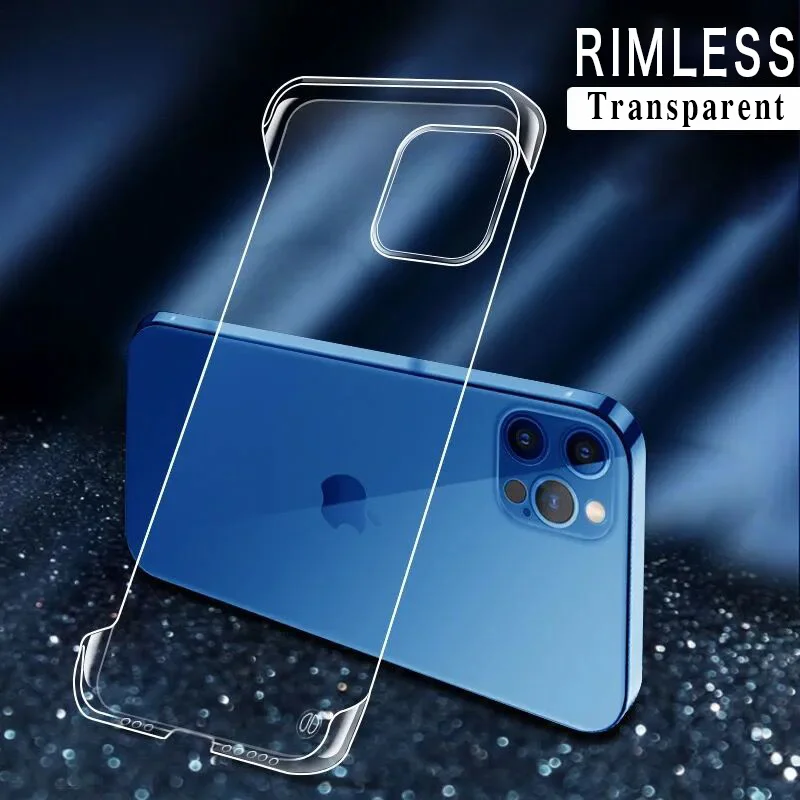 Бескаркасный Прозрачный чехол для iPhone 13 Pro Max 12 11 Mini XS X XR 7 8 Plus Ультратонкий Тонкий