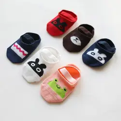 Детские носки для маленьких мальчиков и девочек, Милые Носки с рисунком для малышей, теплые, тянущиеся, модные носки-тапочки, Нескользящие