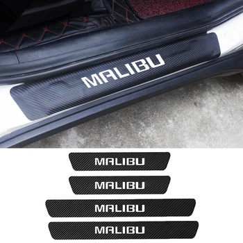 

For Chevrolet Malibu XL 2000-2020 2012 2013 2015 2016 2017 2018 2019 PU Leather Carbon Fiber Car Door Sill Stickers Accessories