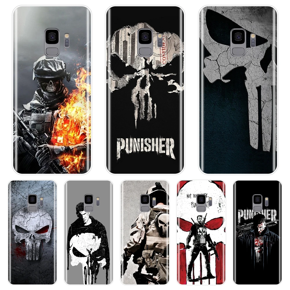 

The Punisher Men Soft Back Cover For Samsung Galaxy S8 S9 Plus S5 S6 S7 Edge Phone Case Silicone For Samsung Galaxy Note 9 8 5 4