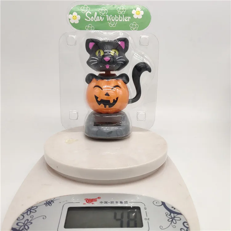 Cross Border Solar Creative Sway Pumpkin Cat Bobble Head Doll Car Decoration Cartoon Decoration Gift CHILDREN'S Toy