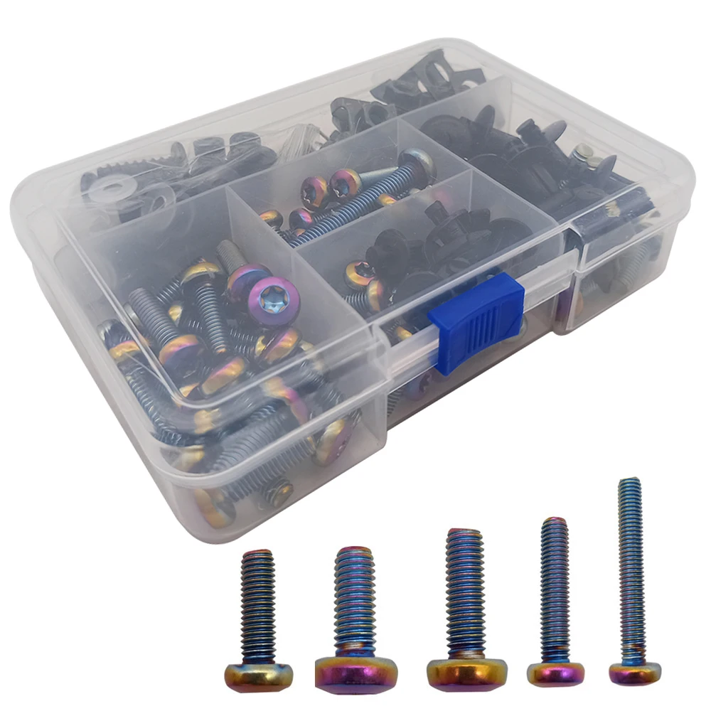 

M5 M6 Aluminum Motorcycle Fairing Screws Bolts Kit Inner Hexagon Motorbike Mount high quality Rainbow color Bolts Nuts