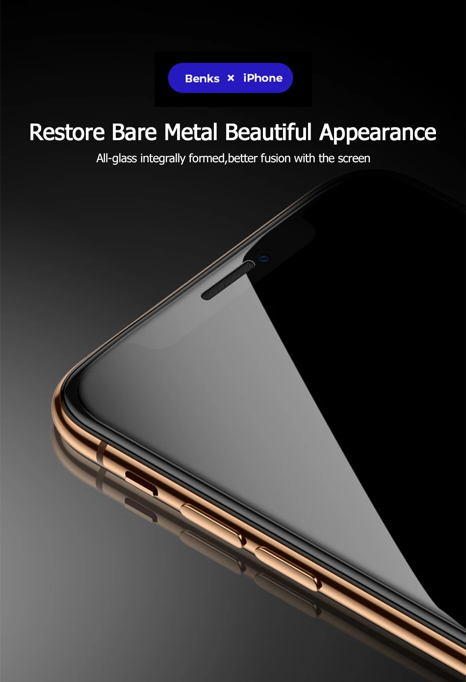 Benks OKR Tempered Glass Film 0.3mm For iPhone 11 Pro Max Full Cover Anti Blue Screen Protector AGC 9H Bubbles Free Glass Front (3)