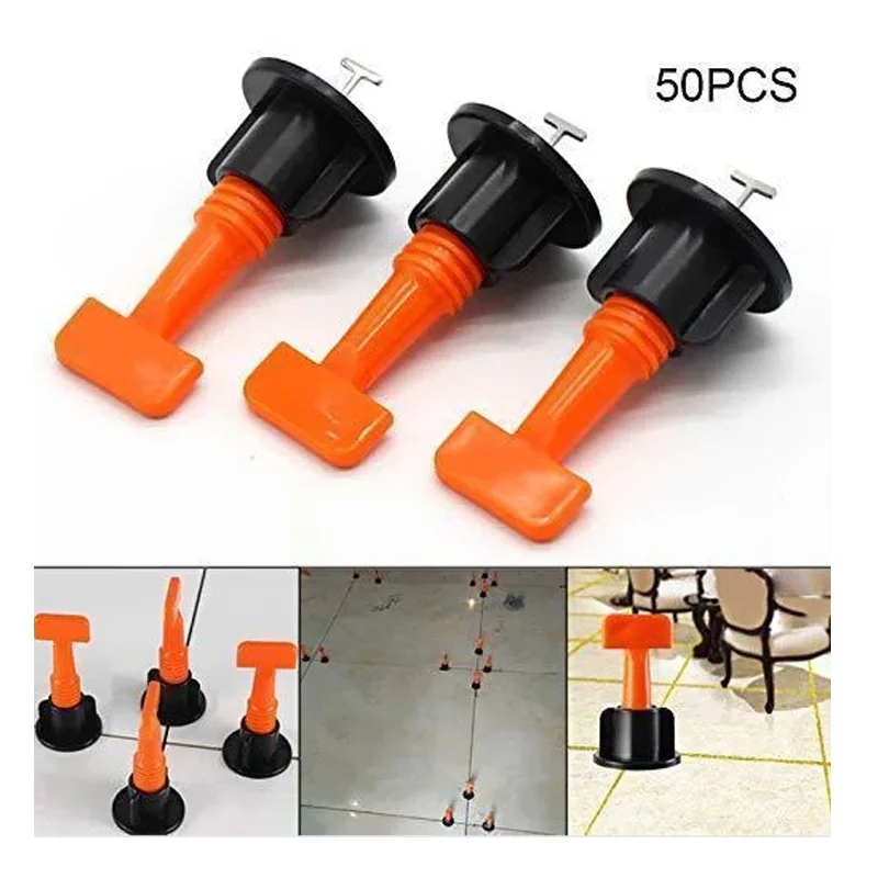 

50pc Level Wedges Tile Spacers Floor Ceramic Flat Tile Leveling System Reusable Flooring Wall Tile Leveler Locator Spacers Plier