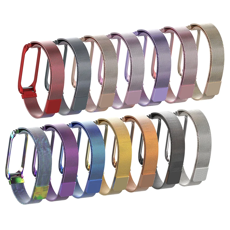 AKGLEADER For Xiaomi Miband 4 Milanese Loop Strap Stainless Steel Wrist Bracelet For Xiaomi Mi Band 4 Newest Miband 4 Straps