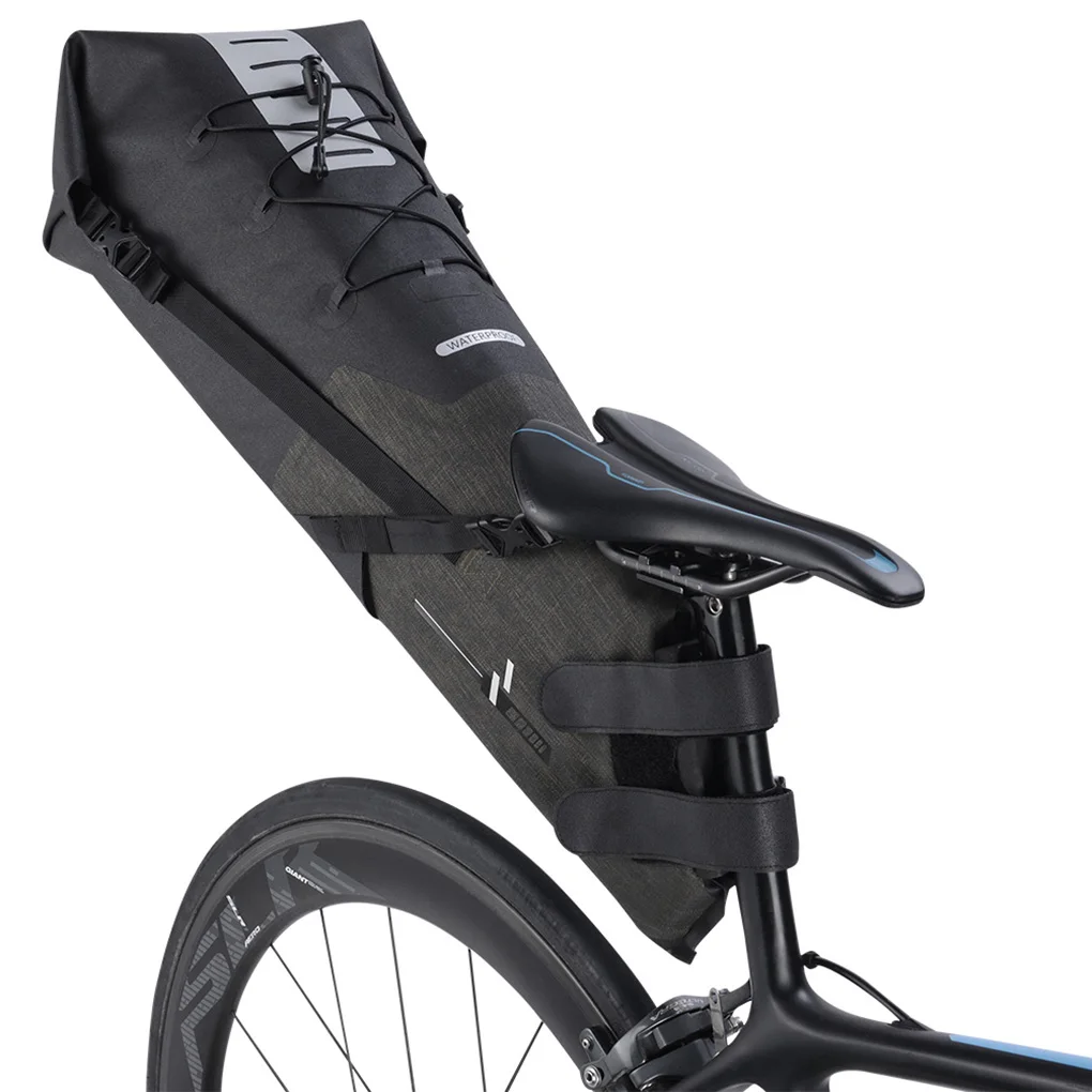 cheap Waterproof Bicycle Saddle Bag 12L Big Capacity Bike Seatpost Bag MTB Cycling Long Distance Rear Seat Bag