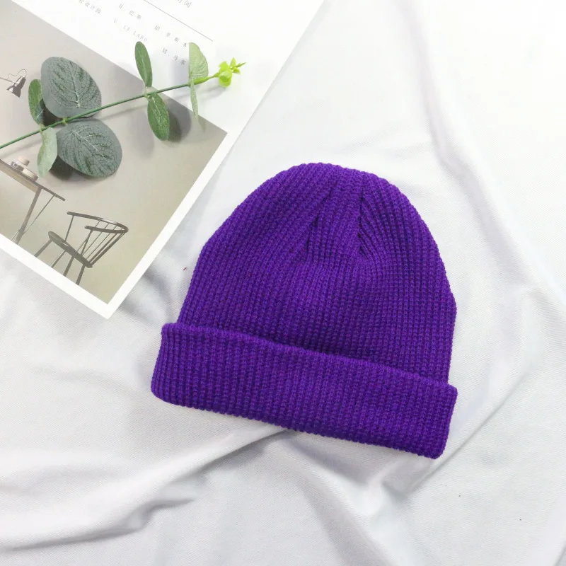 

Warm Beanies Women Solid Color Knitted Wool Cap Men Fashion Simple Autumn and Winter Warm Hooded Beanies Gorros Mujer Invierno