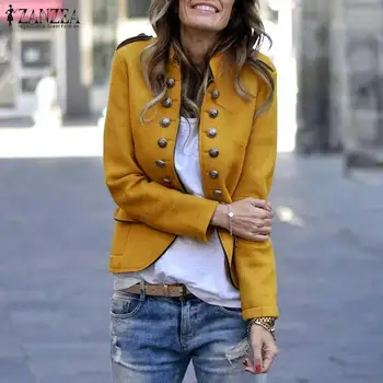 

2020 Coats Women Long Sleeve Outwear Stand Collar Loose Jackets Winter Coat Cardigan Female Solid Overcoats Plus Size Jackets
