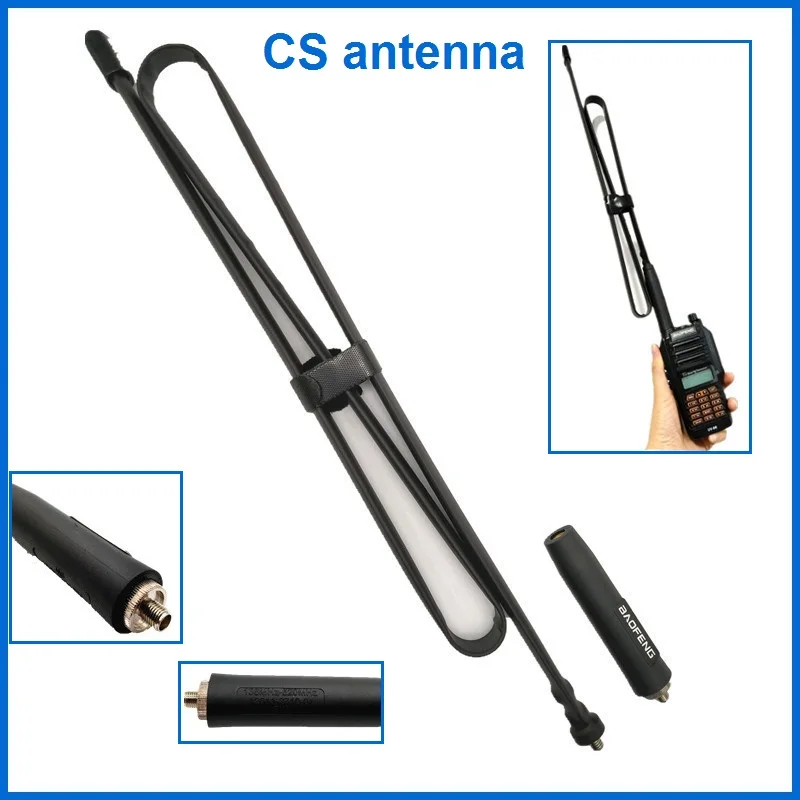 Antena táctica CS para walkie-talkie UV-9R PLUS, banda Dual, VHF, UHF, 144/430MHz, SMA-F, plegable, UV9R, UV, 9R PLUS