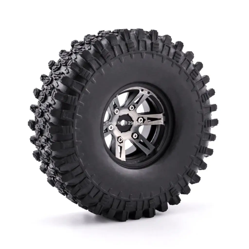 

Hot 4PCS/lot 1.9" Beadlock Wheel Rim & 1.9 inch Rubber Tires Set for 1/10 Traxxas TRX-4 RC RC Crawler Axial SCX10 90046 Car Part