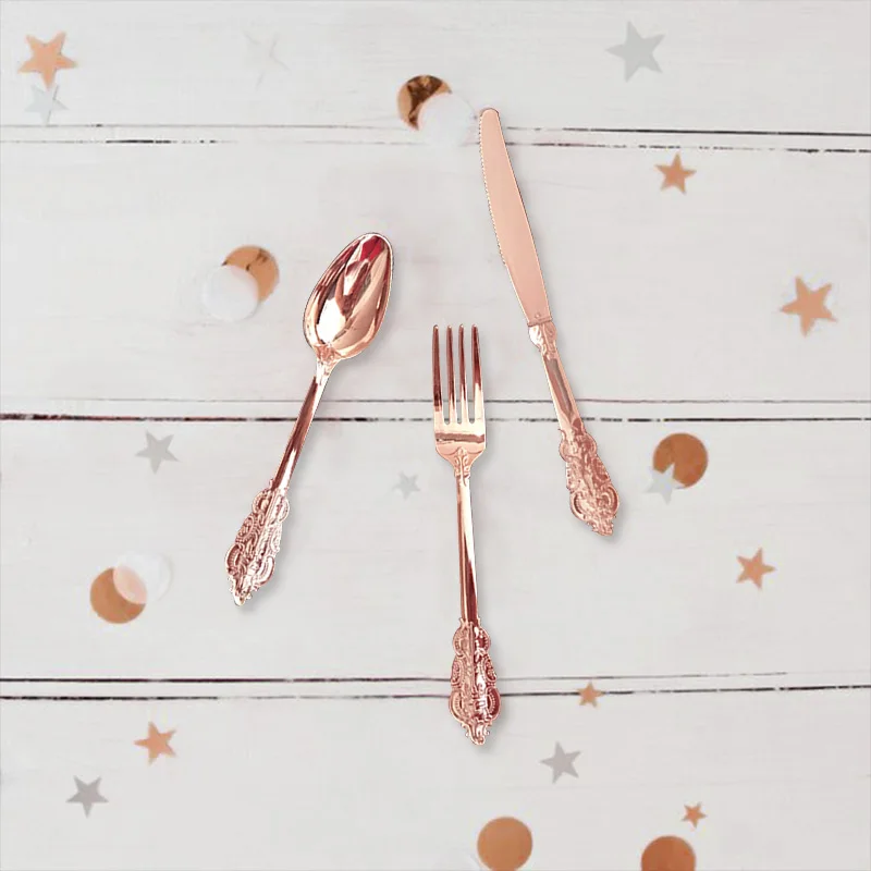 12pcs 4sets Disposable Colorful Plastic Cutlery Tableware Sets 4 Knives 4 Spoons 4 Forks Wedding Birthday Party  Dinnerware Eco