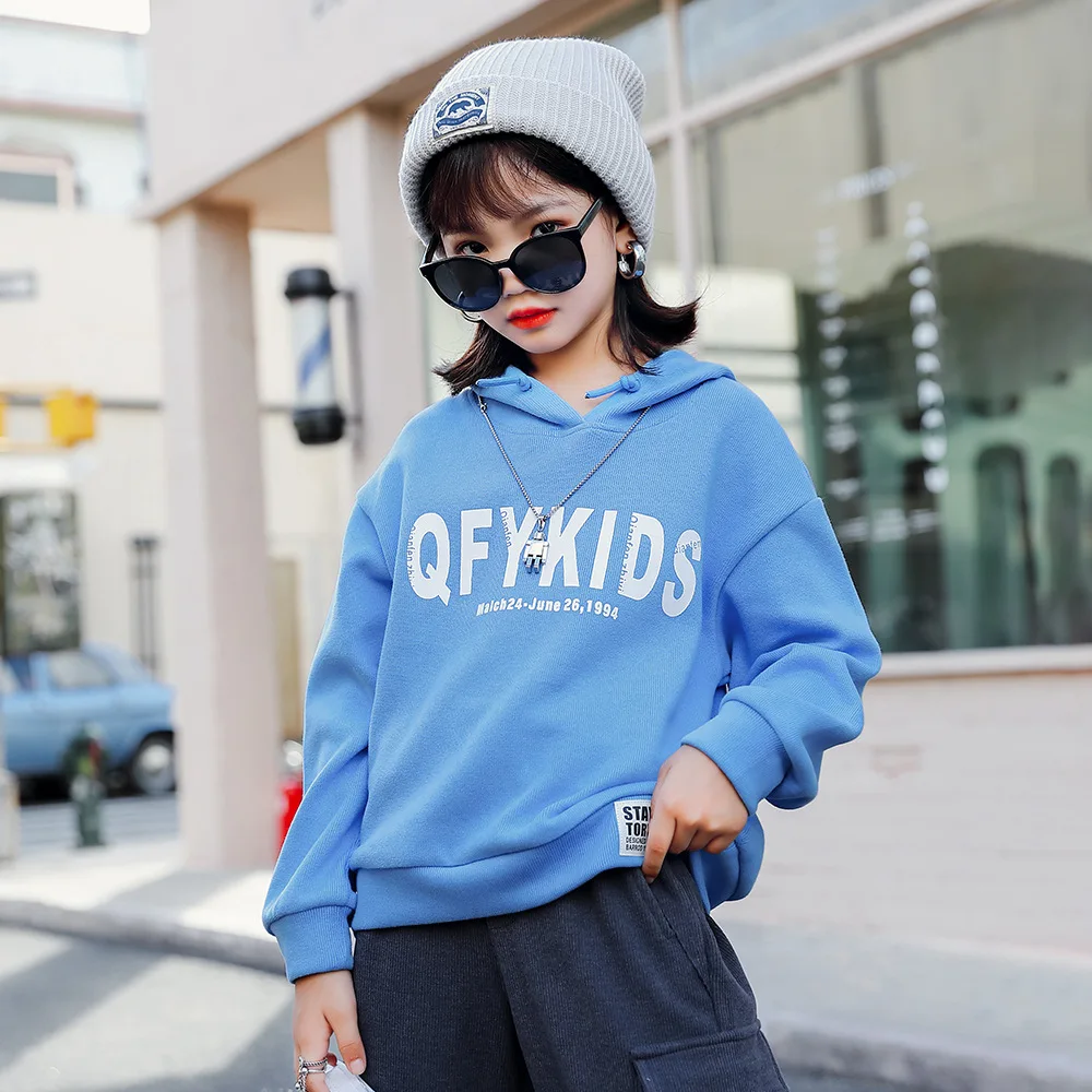 

Teen Sweatshirts for Girls Hoodies Autumn Letter Casual Tops Hooded Long Sleeve School Orange Kids Sweatshirts 8 10 12 13 Years
