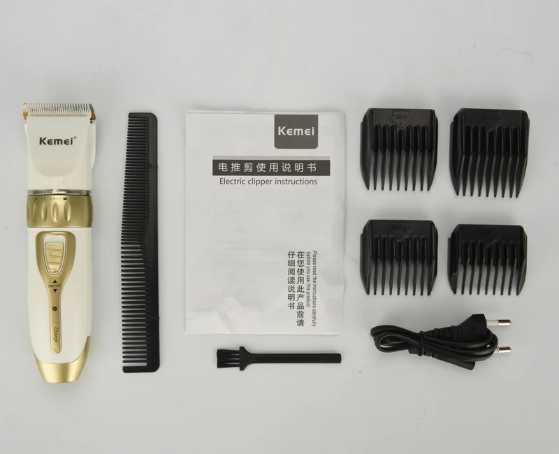 Kemei триммер, перезаряжаемая машинка для стрижки волос, регулируемый бытовой салон, машинка для стрижки волос для мужчин, профессиональный триммер для волос, EU Plug 42D - Цвет: no box