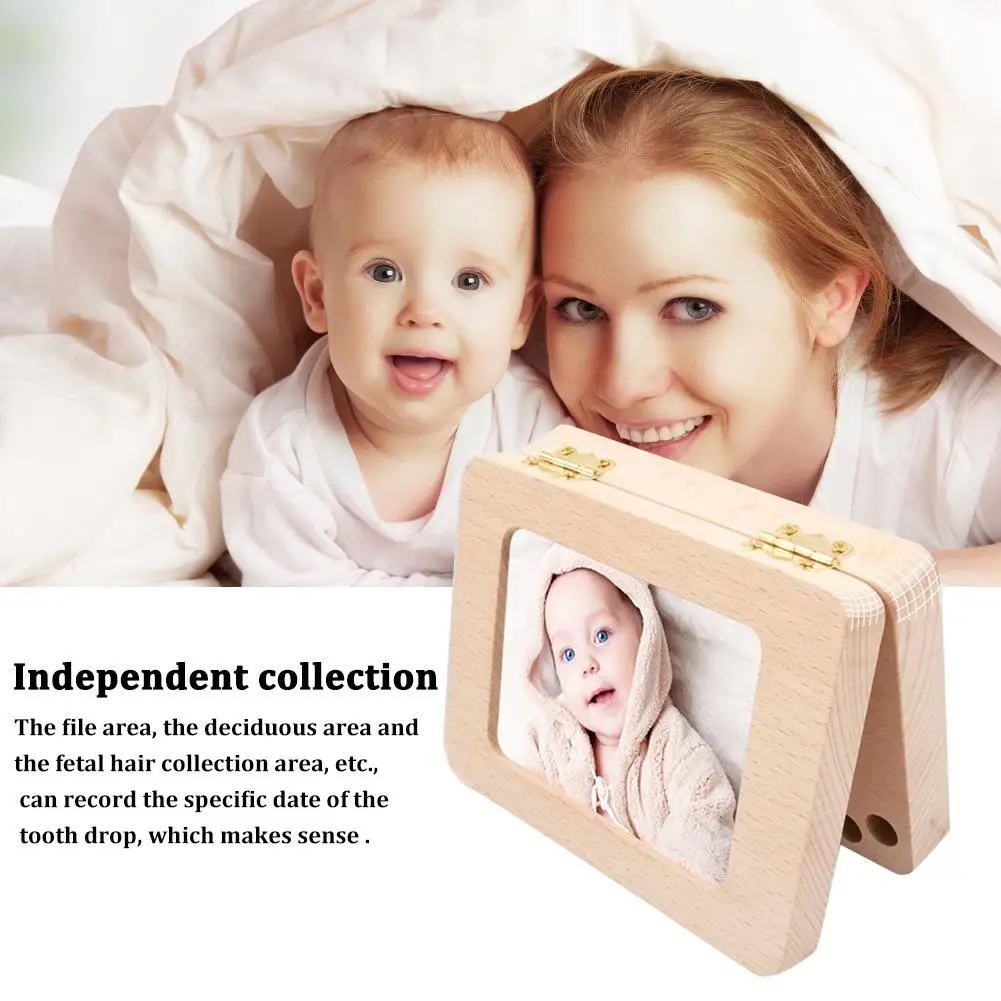 Деревянная фоторамка фетальный волос Силиконовая зубная щетка для малышей коробка Детская английская коробка для хранения в подарок