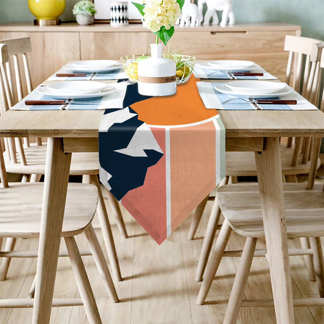 ВЕРШИНЫ снежные горы рассвет настольная дорожка рождественские украшения для домашнего стола Decorarion