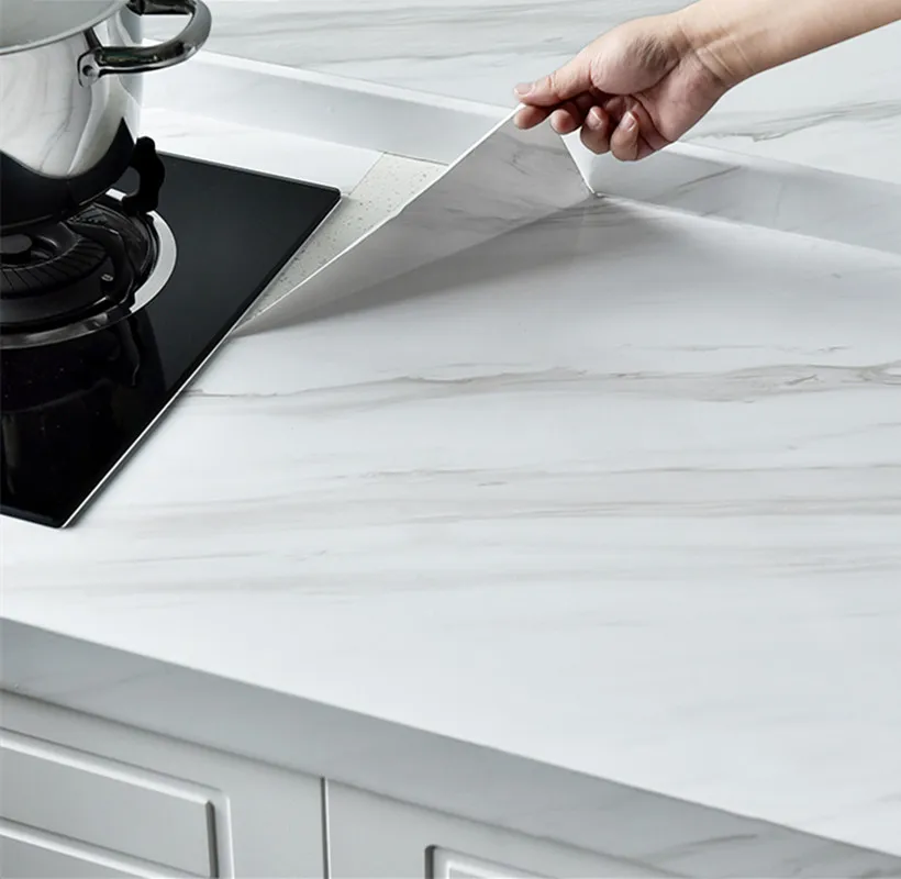 

Marble Vinyl Film Self Adhesive Waterproof for Bathroom Kitchen Living Room Cupboard Countertops Contact Paper PVC Wall Sticker