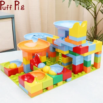 

133Pcs Marble Race Run Building Block Kids Education Compatible Duploed Big Size Blocks DIY Funnel Slide Bricks Toy for Children