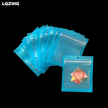 

300pcs Blue/Orange Transparent Plastic Pouchs Small Ziplock Bags/Frosted Clear Flat Zip Lock Candy Storage Bag With Hang Hook
