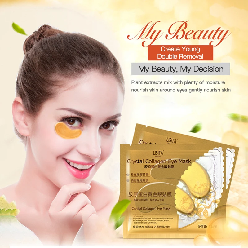 Circles Black Eye Remove Eye Skin Protect Mask For Wrinkle Skin Care Gold Crystal Eye Mask Eye Patches For Eye Care Dark TSLM1