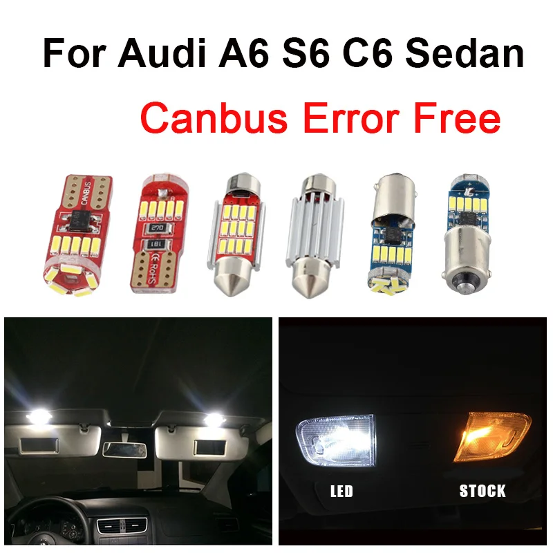 12 шт. белые светодиодные с Canbus купольный светильник посылка комплект для Audi A6 S6 RS6