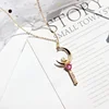 New Anime Jewelry Sailor Moon Fairy Rod Shape Pendant Necklace Women's Necklace Heart Shaped Crystal Inlaid Pendant Accessories ► Photo 2/6