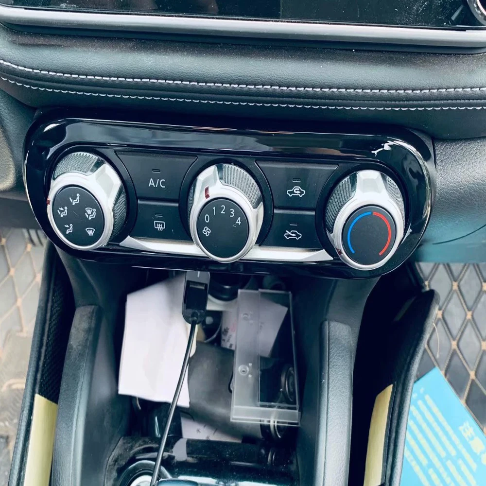 

Внутренние аксессуары для Nissan Kicks 2021 2022 ABS, черная кнопка переключателя кондиционера автомобиля с центральным управлением, крышка кнопки обшивки