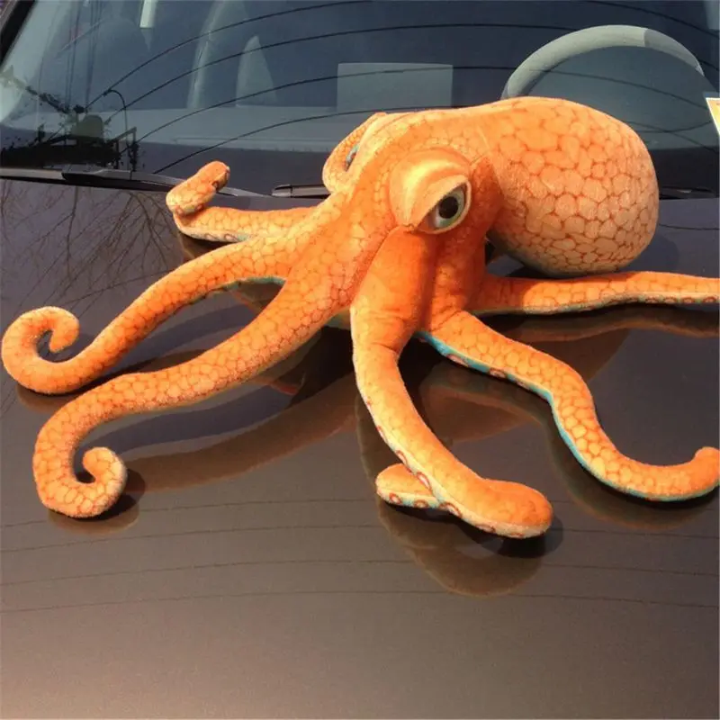 Giant Realistic Stuffed Marine Animals Soft Plush Toy Octopus Orange