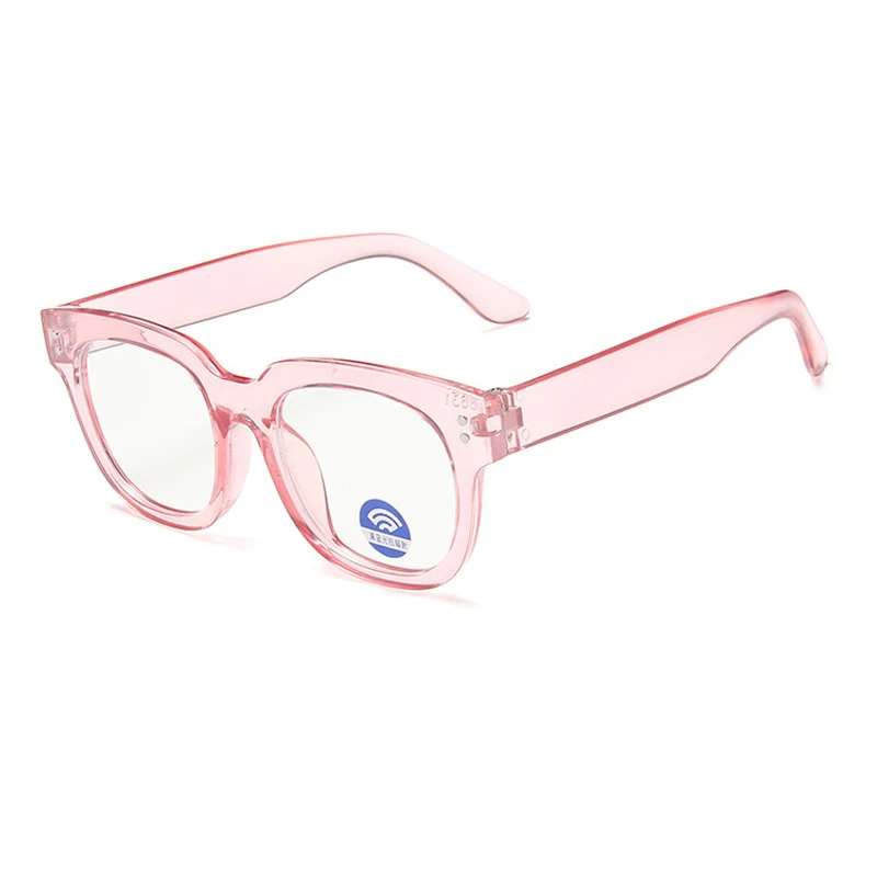 Квадратный синий светильник, детские очки, оптическая оправа, детские очки для мальчиков и девочек, прозрачные блокирующие антибликовые очки от уф - Цвет оправы: TR Pink