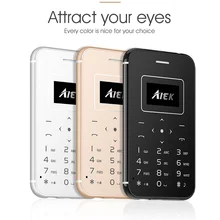 AIEK X8 ультра тонкая карта мобильный телефон мини карманный студенческий персональный низкий уровень радиации Поддержка TF карта сотовый телефон