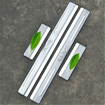

Car styling FIT FOR Ford Fiesta 2009 2010 2011 2012 2013 2014 2015 2016 stainless steel Car door cover outside door sill plate