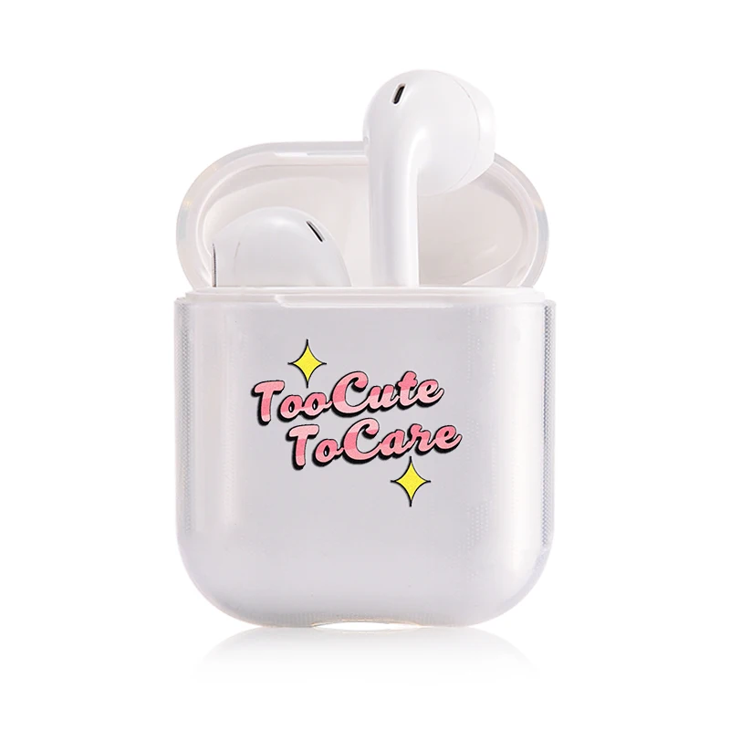 I201489 Прекрасный портативный чехол Airpods, беспроводное сердце, черная буква, зеленый круг, милый поп прозрачный защитный чехол для наушников - Цвет: I201489