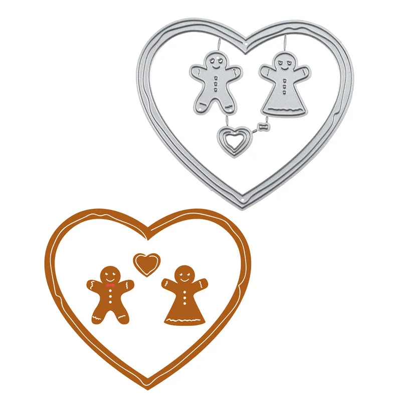 

InLoveArts Ginger Heart Dies Love Metal Cutting Dies for Card Making Scrapbooking Embossing Cuts Stencil Craft New for Dies