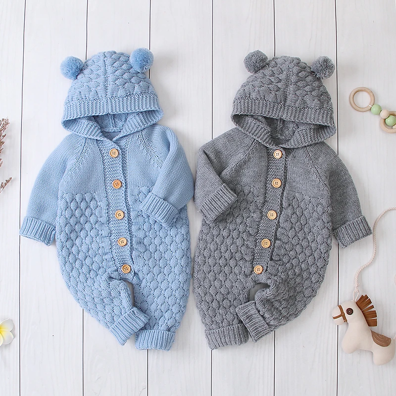 

Baby Rompers Knitted Long Sleeve Knit Newborn Bebes Girls Boys Jumpsuits Onesie Autumn Winter Toddler Children Overalls Clothing