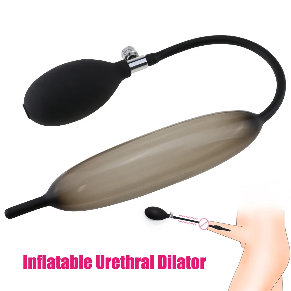Inflatable Expandable Horse Eye Stick Silicone Penis Plug Urethral Dilator Male Masturbator Penis Horse Eye Stimulator Sex Toys