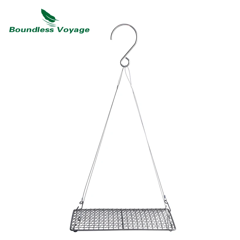 Boundless Voyage Titanium BBQ Food Grill with Hanging Chain Charcoal