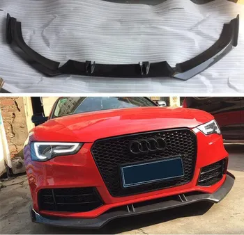 

REAL CARBON FIBER FRONT BUMPER SPOILER LIP SPLITTERS WIND KNFE COVER For Audi A5 S5 RS5 2012 2013 2014 2015 2016