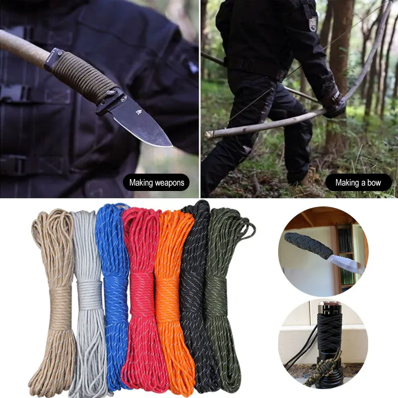 Светоотражающего тента воды открытый 7 цветов Нейлон Качели парашют веревка для палатки парашют веревка износостойкость диаметр 4 мм 31 м